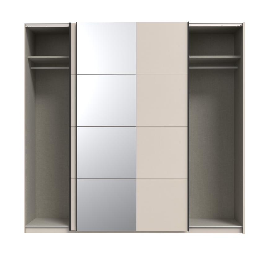 Ντουλάπα με καθρέφτη ODEN 220x210 cm μπεζ