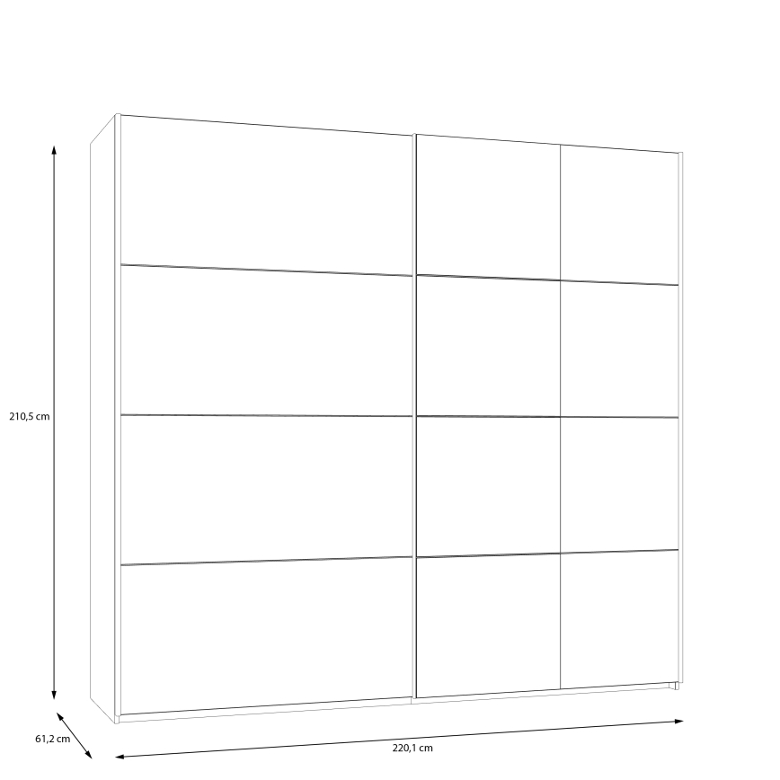 Ντουλάπα με καθρέφτη ODEN 220x210 cm μπεζ