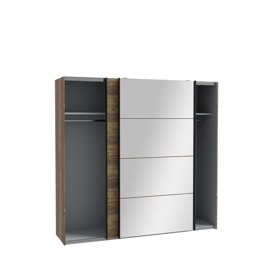 Ντουλάπα με καθρέφτη OREN 220x210 cm σε απόχρωση δρυός Artisan