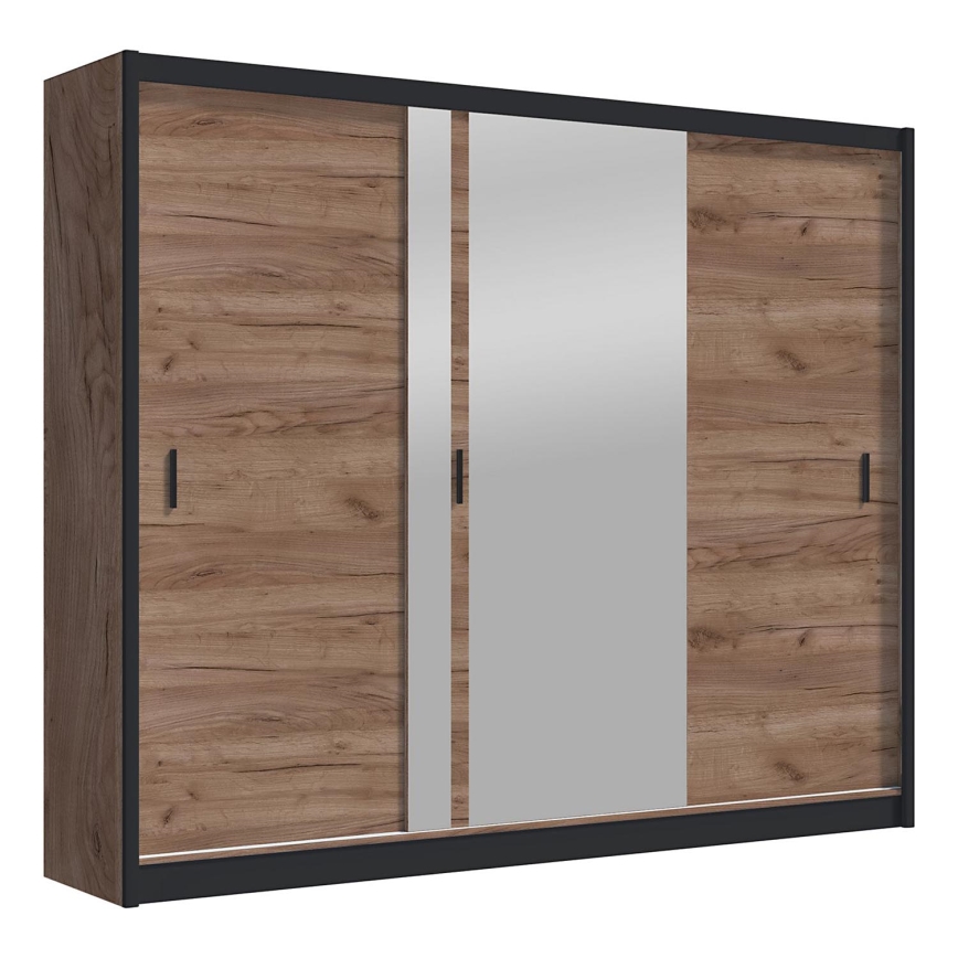 Ντουλάπα με καθρέφτη SABRINA 250x215 εκ. δρυς craft