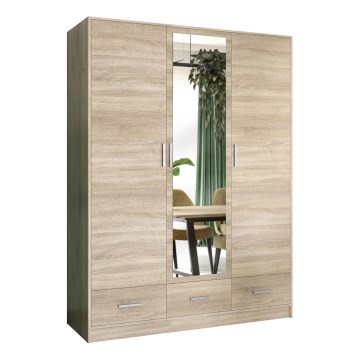 Ντουλάπα με καθρέφτη SANNA 150x215 εκ. σε απόχρωση δρυς σονόμα