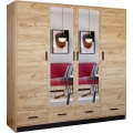 Ντουλάπα με καθρέφτη SANNA 200x215 εκ. σε απόχρωση craft δρυς