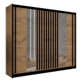 Ντουλάπα με καθρέφτη SANTINO 250x215 cm δρυς craft/μαύρο