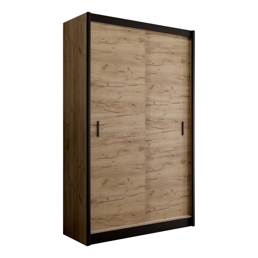 Ντουλάπα με συρόμενες πόρτες SAPHIRA 150x215 εκ. σε απόχρωση craft δρυς