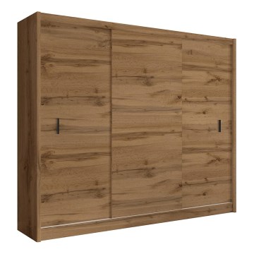 Ντουλάπα με συρόμενες πόρτες SAPHIRA 250x215 εκ. σε απόχρωση δρυς Wotan