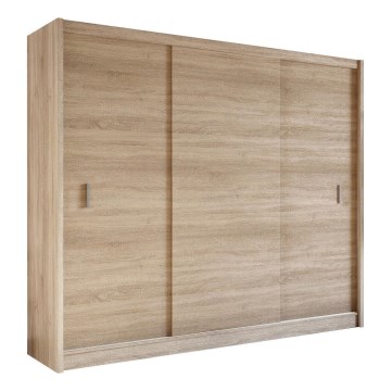 Ντουλάπα με συρόμενες πόρτες SAPHIRA 250x215 εκ. σε απόχρωση δρυς σονόμα