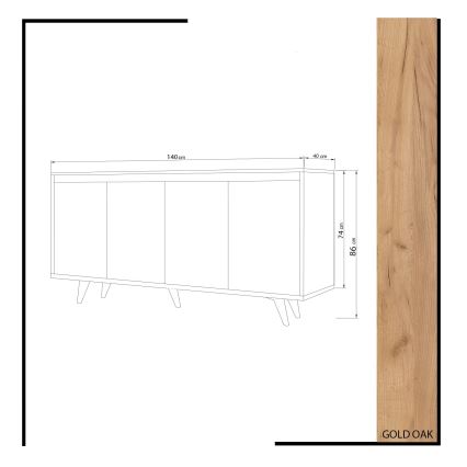 Ντουλάπι SHANS 86x140 cm καφέ/λευκό