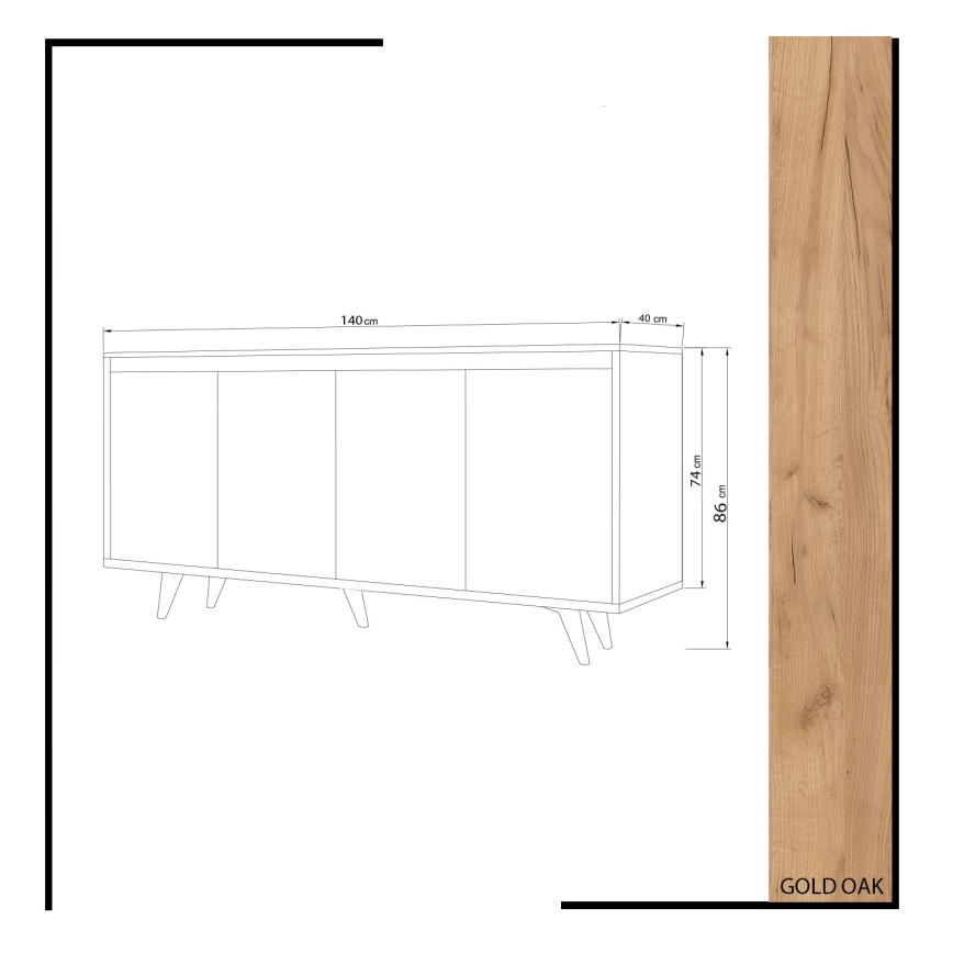 Ντουλάπι SHANS 86x140 cm καφέ/λευκό