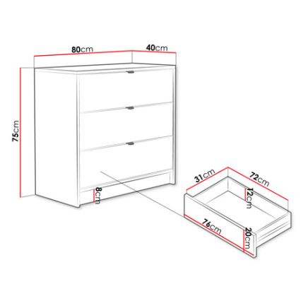 Ντουλάπι TIRENO 75x80 cm μαύρο