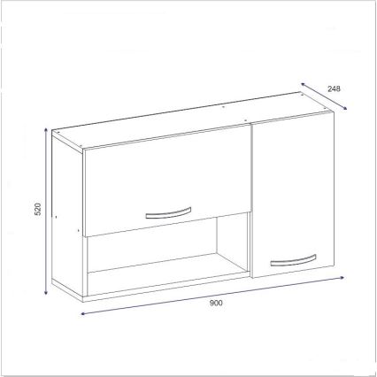 Ντουλάπι τοίχου AKASYA 52x90 cm λευκό