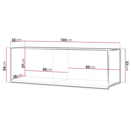 Ντουλάπι τοίχου CALABRINI 34x105 cm λευκό