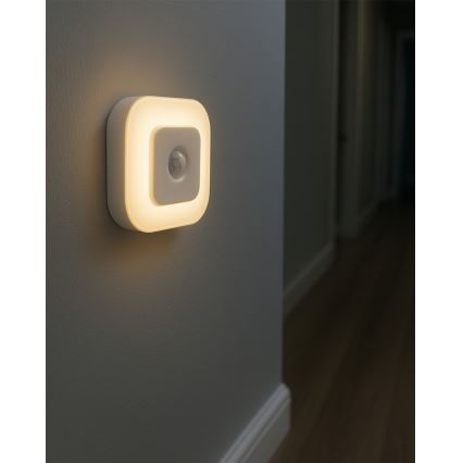 Νυχτερινό φωτιστικό LED με αισθητήρα LED/0,5W/4,5V 3xAAA λευκό