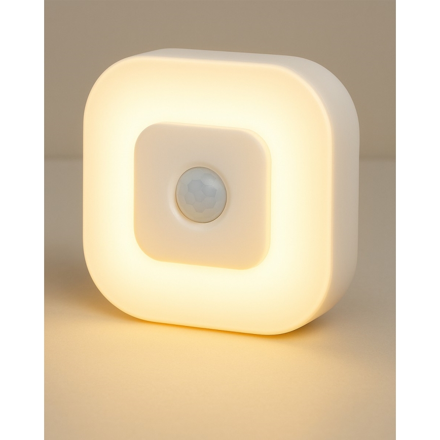 Νυχτερινό φωτιστικό LED με αισθητήρα LED/0,5W/4,5V 3xAAA λευκό