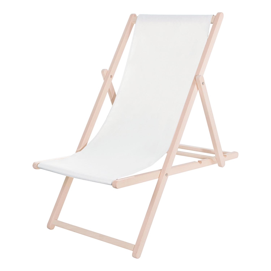 Ξαπλώστρα κήπου λευκή/οξιά