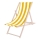 Ξαπλώστρα κήπου κίτρινη/λευκή/οξιά