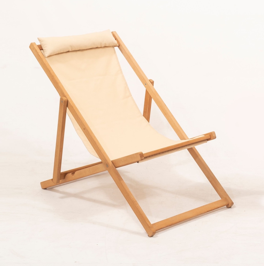 Ξαπλώστρα κήπου μπεζ/οξιά