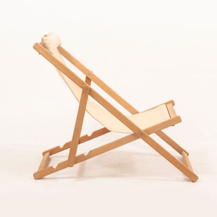 Ξαπλώστρα κήπου μπεζ/οξιά