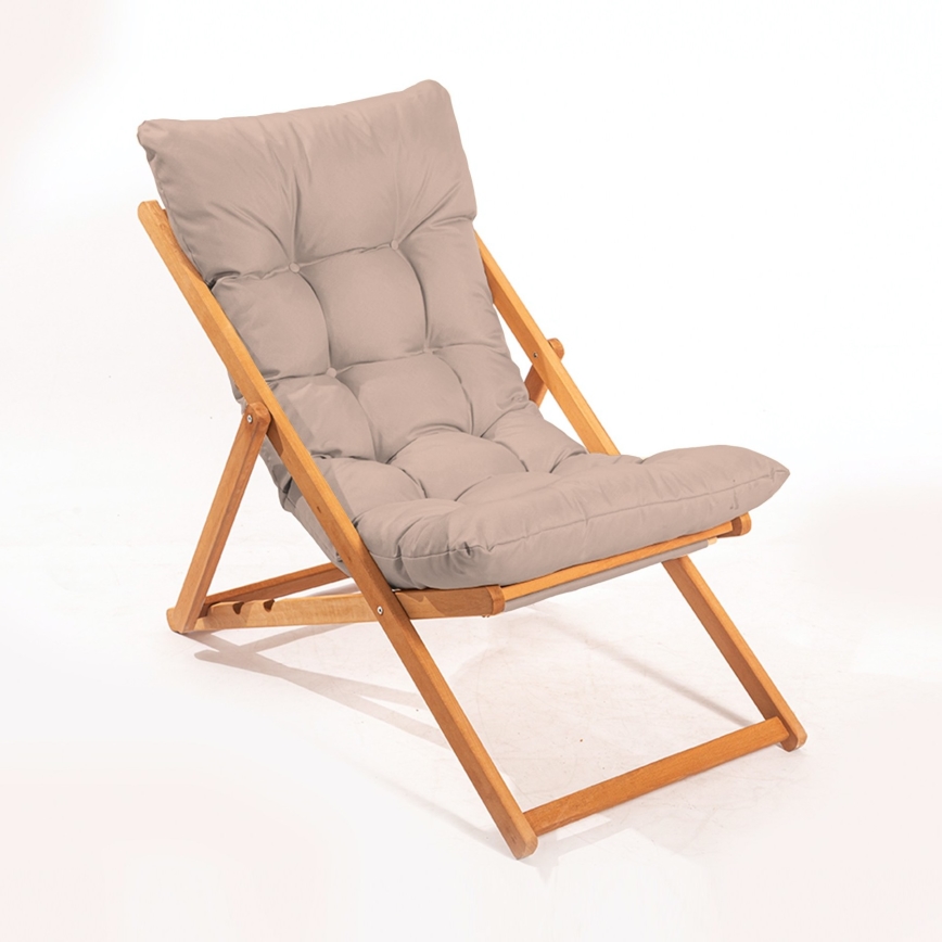 Ξαπλώστρα κήπου μπεζ/οξιά