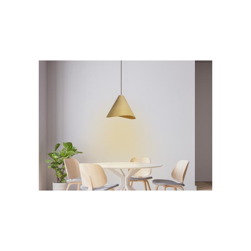 Ξύλινο φωτιστικό οροφής με καλώδιο 1xE27/60W/230V Ø 33 cm, μασίφ/δρυς/ξύλο καουτσούκ