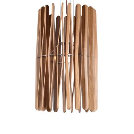 Ξύλινο κρεμαστό φωτιστικό με καλώδιο 1xE27/60W/230V Ø 38 εκ. μασίφ/φράξος/καουτσουκόξυλο