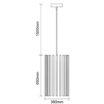 Ξύλινο κρεμαστό φωτιστικό με καλώδιο 1xE27/60W/230V Ø 38 εκ. μασίφ/φράξος/καουτσουκόξυλο