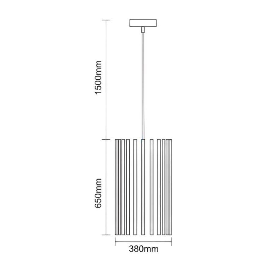 Ξύλινο κρεμαστό φωτιστικό με καλώδιο 1xE27/60W/230V Ø 38 εκ. μασίφ/φράξος/καουτσουκόξυλο