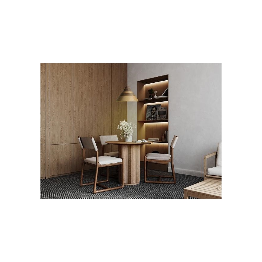 Ξύλινο κρεμαστό φωτιστικό με καλώδιο 1xE27/60W/230V διάμ. 33 εκ. μασίφ/δρυς/καρυδιά/καουτσουκόξυλο