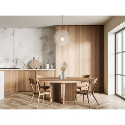 Ξύλινο κρεμαστό φωτιστικό με καλώδιο 1xE27/60W/230V διάμ. 43,5 cm μασσίφ/καπλαμάς/οξιά/καουτσούκ