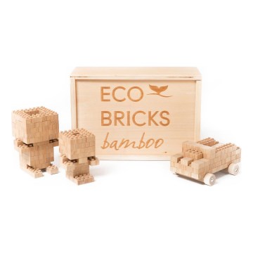 Ξύλινο σετ κατασκευής ECO BRICKS 145 τεμ.