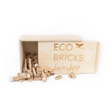 Ξύλινο σετ κατασκευής ECO BRICKS 145 τεμ.