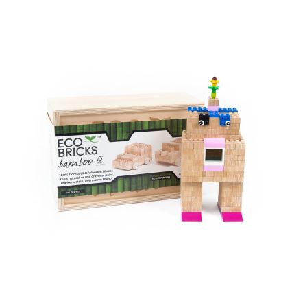 Ξύλινο σετ κατασκευής ECO BRICKS 145 τεμ.