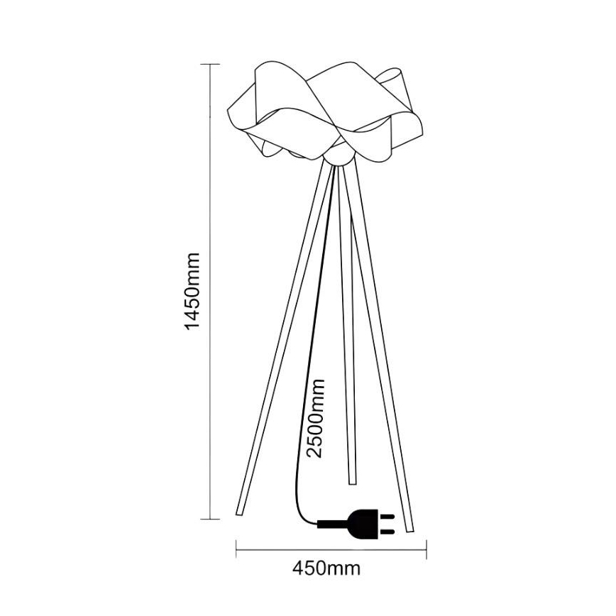 Ξύλινο επιδαπέδιο φωτιστικό 1xE27/60W/230V μασίφ/καπλαμάς/φτελιά