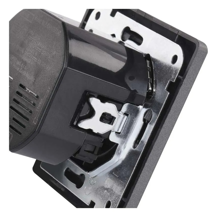 Οικιακή επιτοίχια πρίζα με θύρες USB‑A και USB‑C, γαλλικού τύπου, 250 V/16 A, ανθρακί