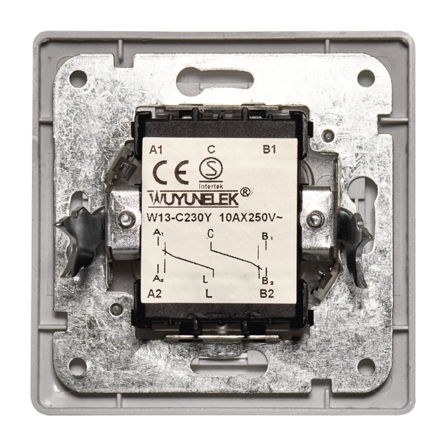 Οικιακός επιτοίχιος διπλός διακόπτης εναλλασσόμενου ρεύματος 250V/10A