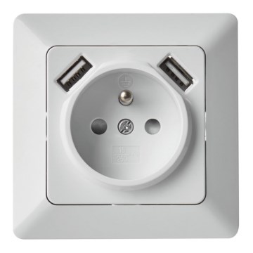 Οικιακή πρίζα με USB FRENCH 250V/16A
