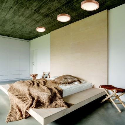 Οροφιαίο φωτιστικό OAK SLIM 2xE27/60W/230V δρυς Ø 37 εκ.