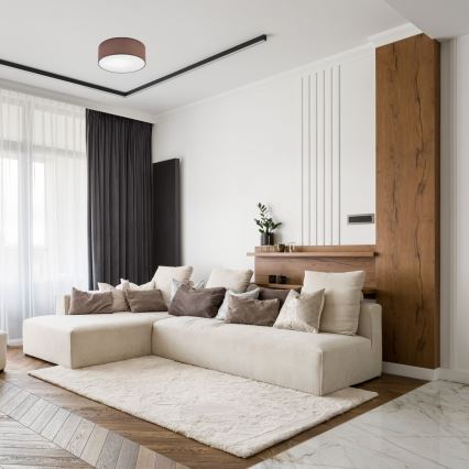 Οροφιαίο φωτιστικό SIRJA 1xE27/60W/230V διάμετρος 35 εκ. καφέ