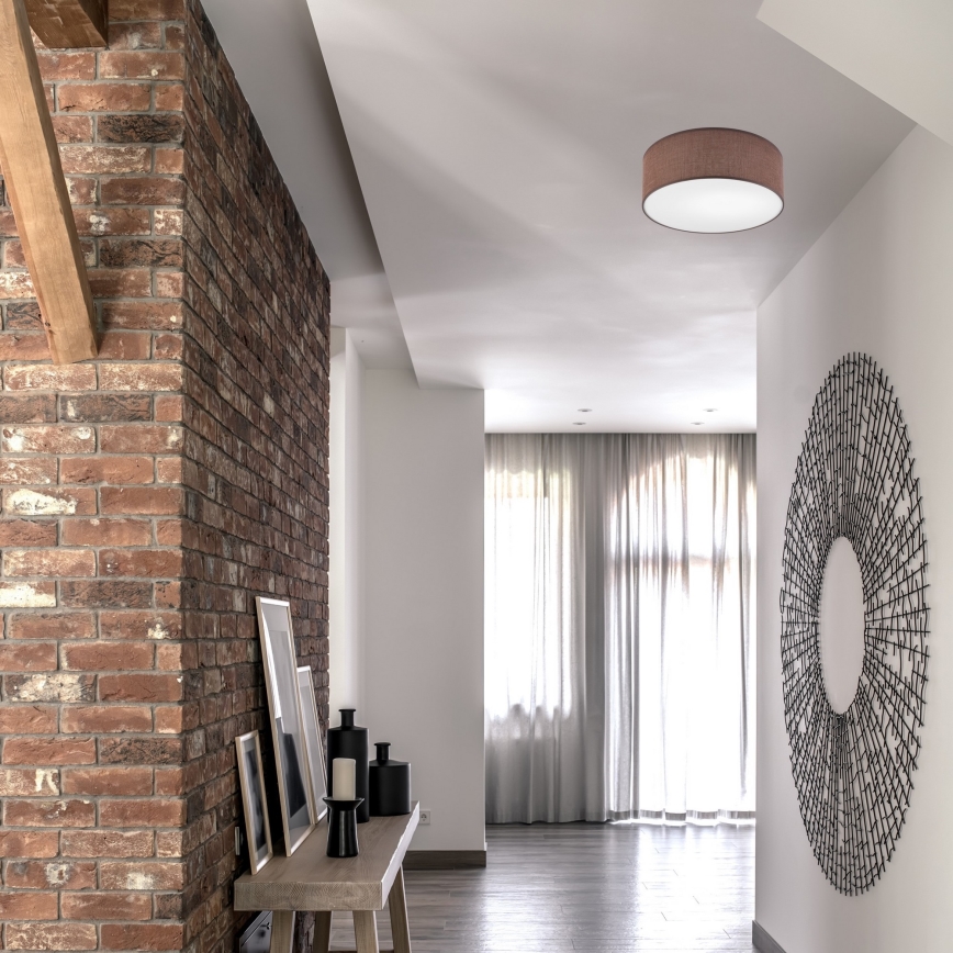 Οροφιαίο φωτιστικό SIRJA 1xE27/60W/230V διάμετρος 35 εκ. καφέ