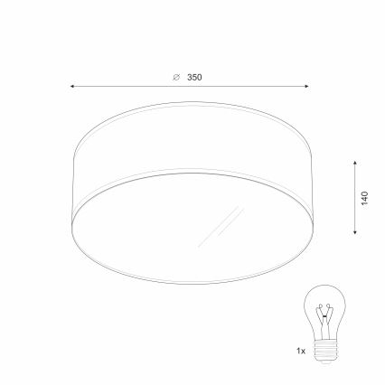 Οροφιαίο φωτιστικό SIRJA 1xE27/60W/230V διάμ. 35 εκ. κρεμ