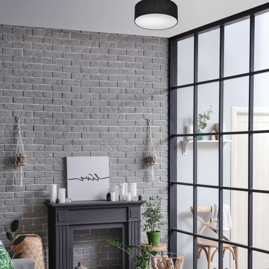 Οροφιαίο φωτιστικό SIRJA 1xE27/60W/230V διάμ. 35 εκ. μαύρο