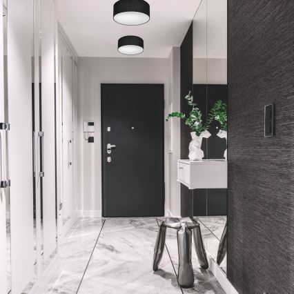 Οροφιαίο φωτιστικό SIRJA 1xE27/60W/230V διάμ. 35 εκ. μαύρο