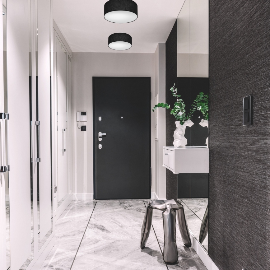 Οροφιαίο φωτιστικό SIRJA 1xE27/60W/230V διάμ. 35 εκ. μαύρο