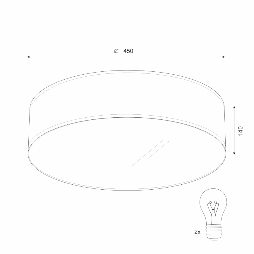 Οροφιαίο φωτιστικό SIRJA 2xE27/60W/230V διάμ. 45 εκ. λευκό