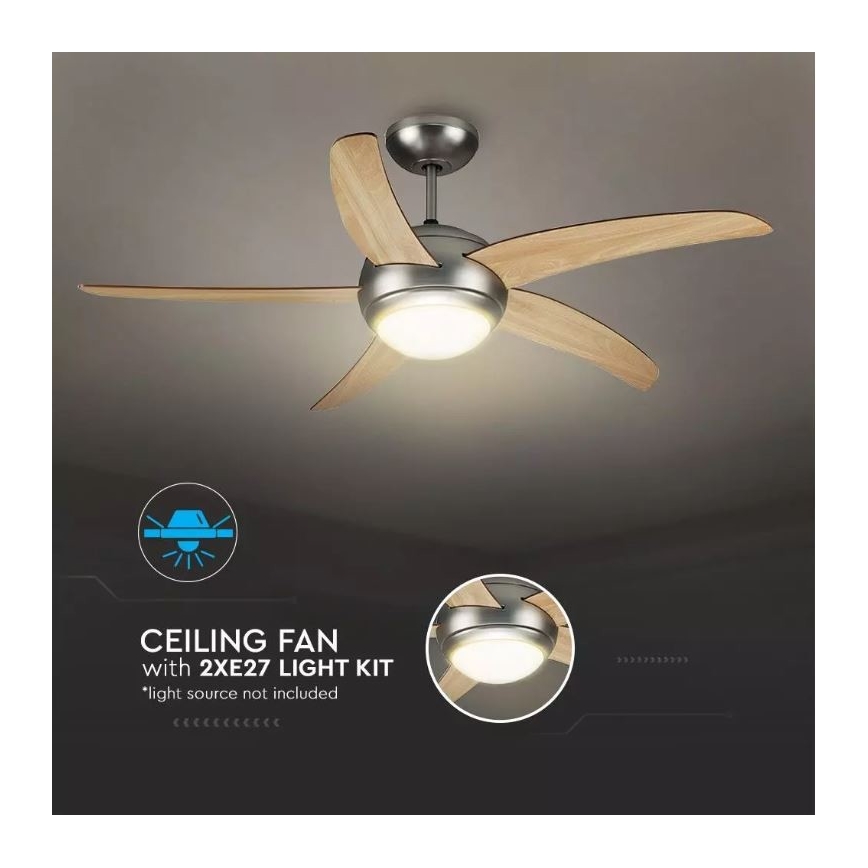 Οροφής ανεμιστήρας 2xE27/20W/230V διάμ. 132 εκ. με τηλεχειριστήριο