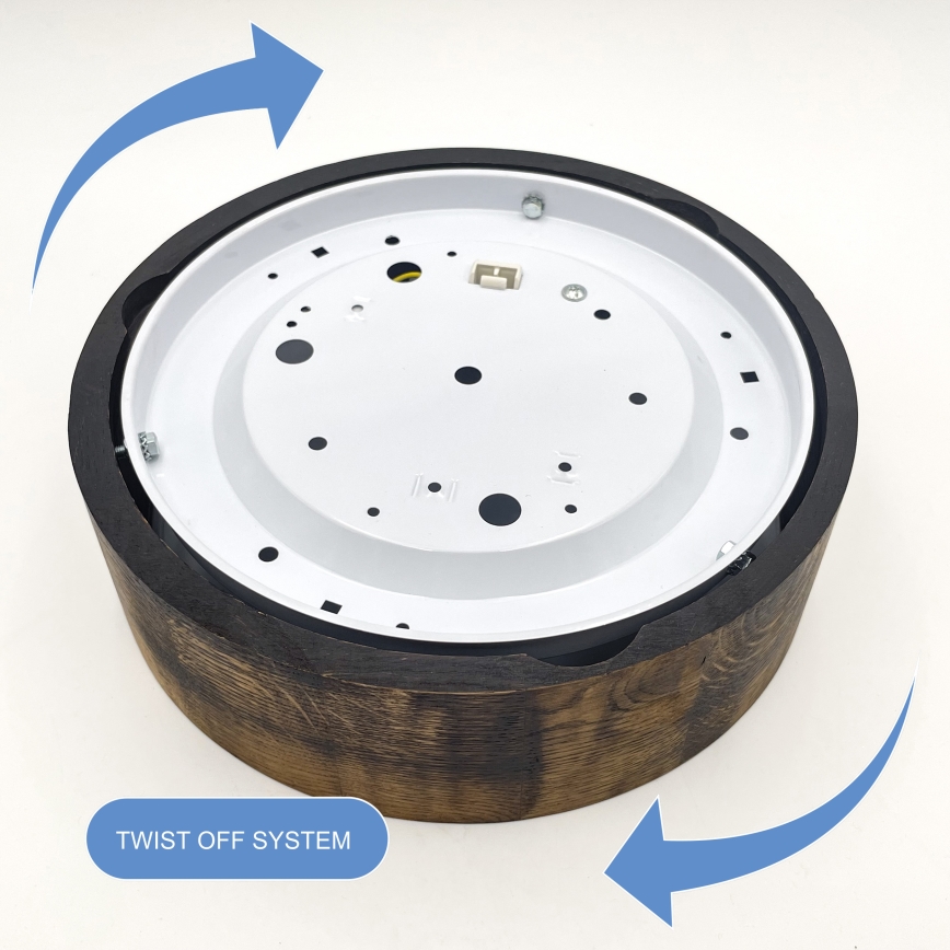 Φωτιστικό οροφής OAK SMOKY 1xE27/15W/230V ? 27,5 εκ. δρυς/σκούρο καφέ