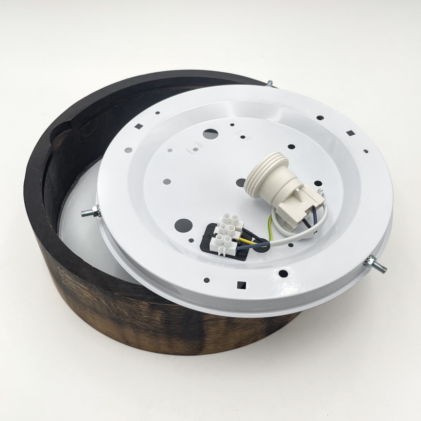 Φωτιστικό οροφής OAK SMOKY 1xE27/15W/230V ? 27,5 εκ. δρυς/σκούρο καφέ