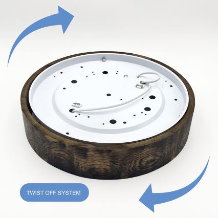 Φωτιστικό οροφής OAK SMOKY 2xE27/15W/230V ? 37,5 εκ. δρυς/σκούρο καφέ