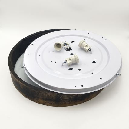 Οροφής φωτιστικό OAK SMOKY 3xE27/15W/230V ? 47,5 εκ. δρυς/σκούρο καφέ