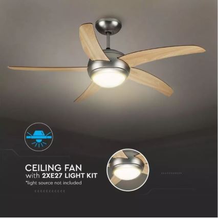 Οροφής ανεμιστήρας 2xE27/20W/230V διάμ. 132 εκ. με τηλεχειριστήριο