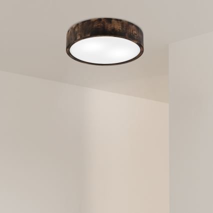 Φωτιστικό οροφής OAK SMOKY 2xE27/15W/230V ? 37,5 εκ. δρυς/σκούρο καφέ
